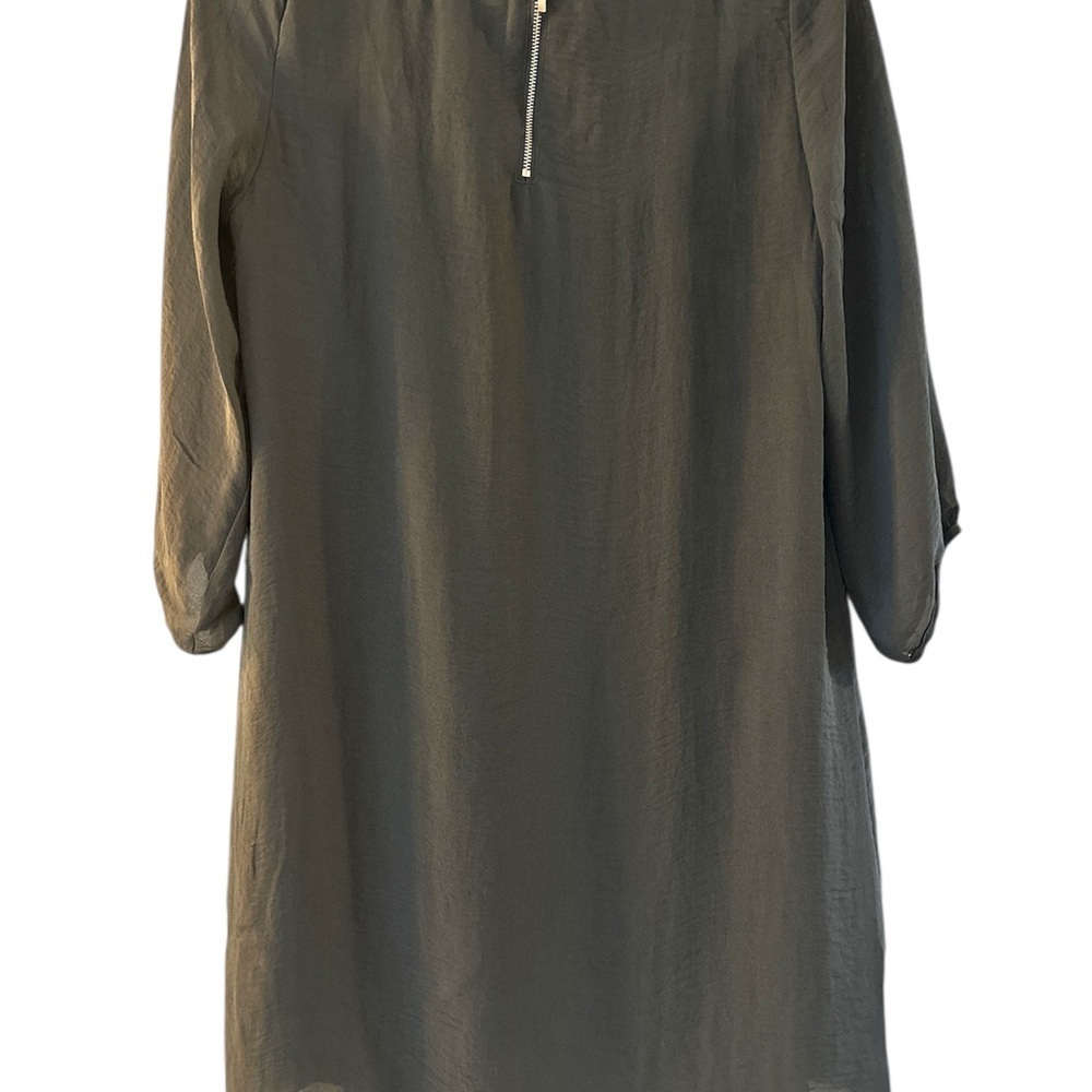 H&M Grey 3/4 Sleeve Shift Box Dress Size 10 - Picture 2 of 5